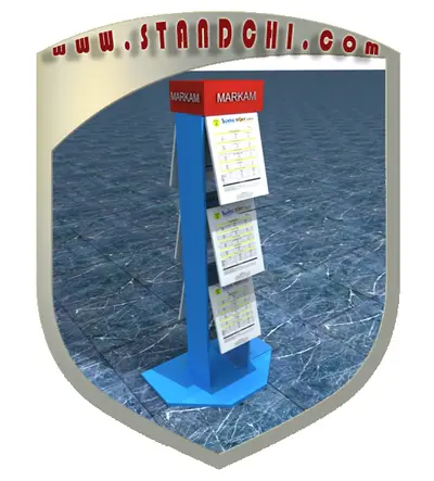 Prospektständer-Entwürfe — Regal mit Prospektfächern, Grün (als 3D-Visualisierungen)