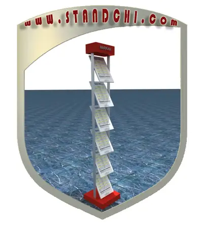 Prospektständer-Entwürfe — Kronenbeschilderung über der Einheit, Grün (als 3D-Visualisierungen)