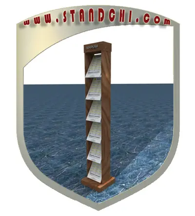 Prospektständer-Entwürfe — Acryl (Plexiglas), Grün (als 3D-Visualisierungen)