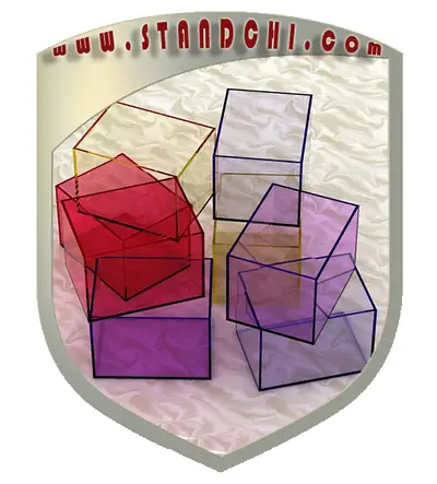 Prospektständer-Entwürfe — Acryl (Plexiglas), Holzton (als 3D-Visualisierungen)