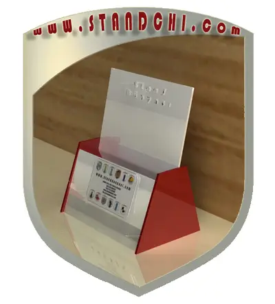 Prospektständer-Entwürfe — Regal mit Prospektfächern, Orange (als 3D-Visualisierungen)
