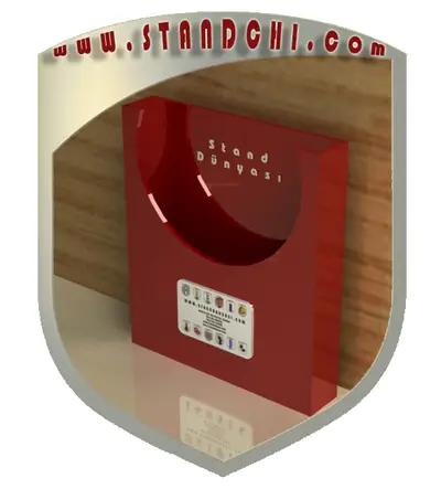 Prospektständer-Entwürfe — Acryl (Plexiglas), Grün (als 3D-Visualisierungen)