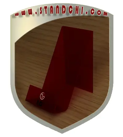 Prospektständer-Entwürfe — Kronenbeschilderung über der Einheit, Rot (als 3D-Visualisierungen)