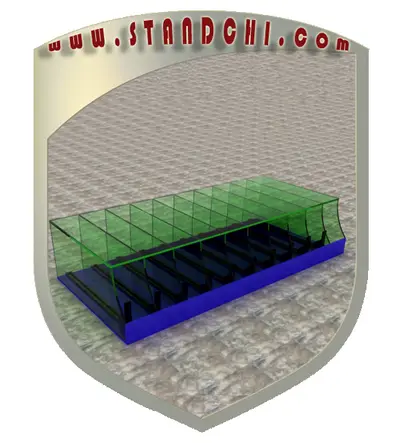 Prospektständer-Entwürfe — Holzfurnier, Grün (als 3D-Visualisierungen)