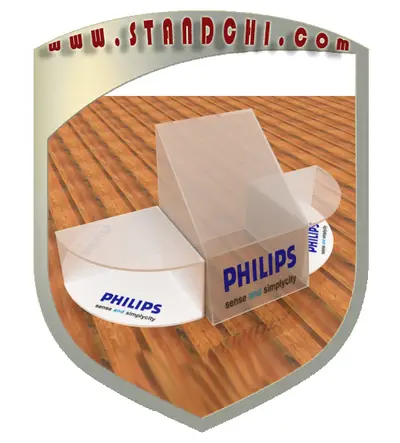 Prospektständer-Entwürfe — Acryl (Plexiglas), Holzton (als 3D-Visualisierungen)