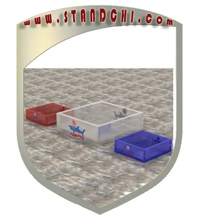 Prospektständer-Entwürfe — lackiertes MDF, Holzton (als 3D-Visualisierungen)