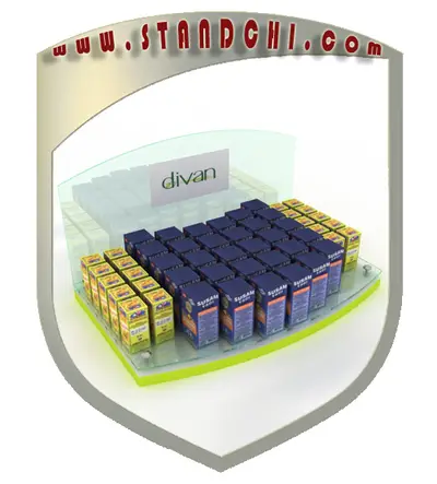 Conceptions de Présentoirs de Comptoir — acrylique (plexi), blanc (en visualisations 3D)