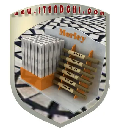 Conceptions de Présentoirs de Comptoir — présentoir à cases inclinées, blanc (en visualisations 3D)