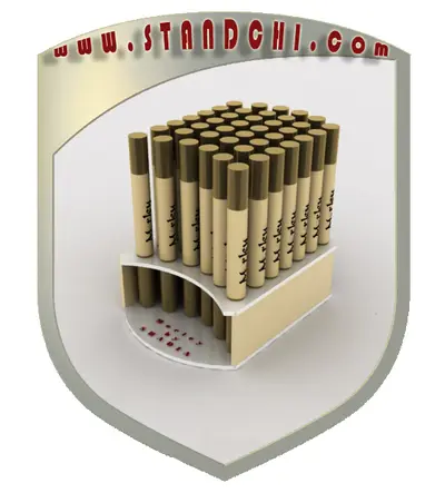 Conceptions de Présentoirs de Comptoir — MDF peint, blanc (en visualisations 3D)
