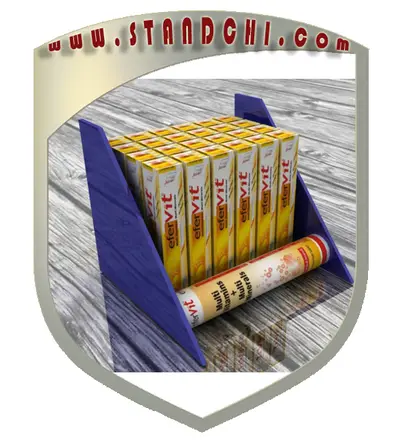 Conceptions de Présentoirs de Comptoir — MDF peint, jaune (en visualisations 3D)