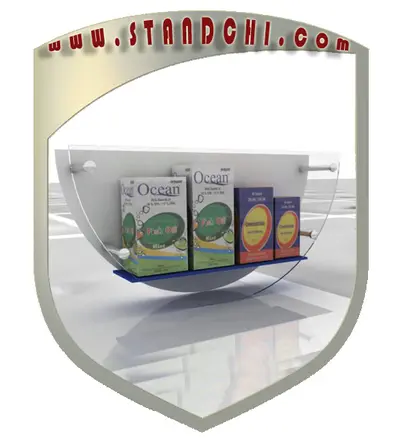 Conceptions de Présentoirs de Comptoir — acrylique (plexi), blanc (en visualisations 3D)