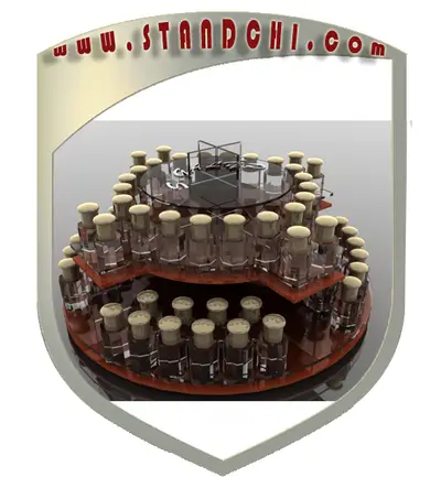 Conceptions de Présentoirs de Comptoir — MDF peint, blanc (en visualisations 3D)