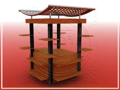 تصاميم أكشاك المراكز التجارية — خشب MDF مدهون, شاشة مسطّحة مثبّتة (كصور ثلاثية الأبعاد)