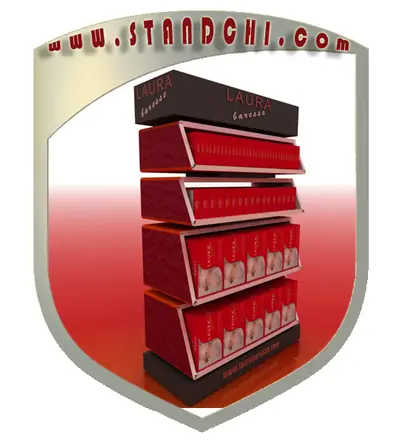 Conceptions de Présentoirs sur Pied — rangement sous comptoir, noir (en visualisations 3D)