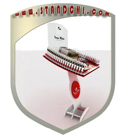 Conceptions de Présentoirs sur Pied — rangement sous comptoir, noir (en visualisations 3D)