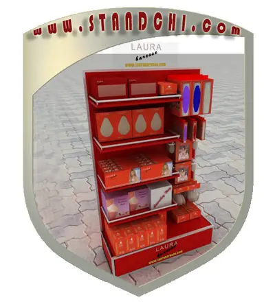 Conceptions de Présentoirs sur Pied — enseigne couronne au-dessus, enseigne rétroéclairée (en visualisations 3D)