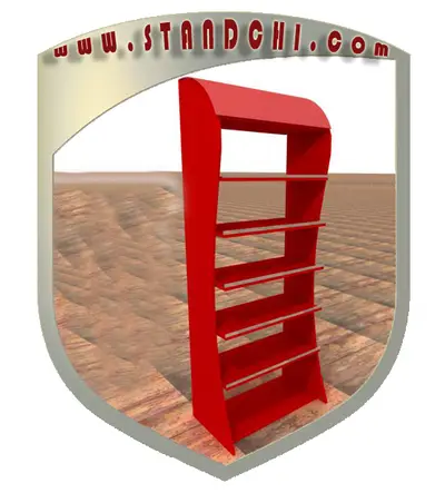 Conceptions de Présentoirs sur Pied — rangement sous comptoir, blanc (en visualisations 3D)