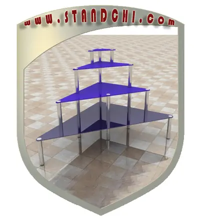 Conceptions de Présentoirs sur Pied — enseigne couronne au-dessus, noir (en visualisations 3D)