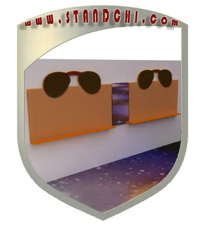 Conceptions de Présentoirs sur Pied — rangement sous comptoir, noir (en visualisations 3D)