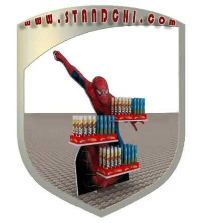 Conceptions de Présentoirs sur Pied — plateaux acryliques circulaires étagés, enseigne rétroéclairée (en visualisations 3D)