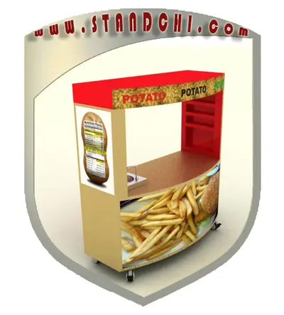 Conceptions de Présentoirs sur Pied — rangement sous comptoir, blanc (en visualisations 3D)