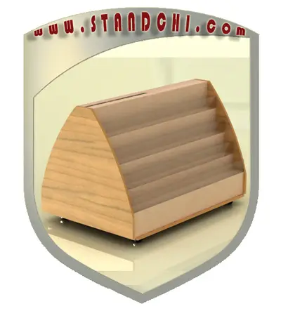 Conceptions de Présentoirs sur Pied — MDF peint, blanc (en visualisations 3D)
