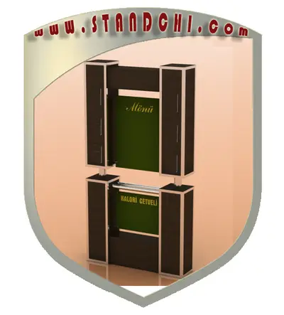 Conceptions de Présentoirs sur Pied — rangement sous comptoir, noir (en visualisations 3D)