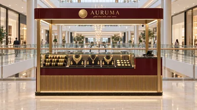 AURUMA — كشك متوّج أمام شرفة (تصور ثلاثي الأبعاد بمساعدة الذكاء الاصطناعي)
