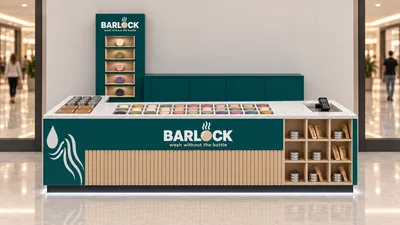 BARLOCK — كشك بطاولة أمام جدار (تصور ثلاثي الأبعاد بمساعدة الذكاء الاصطناعي)