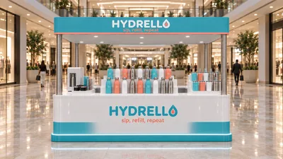 HYDRELLO — كشك جزيرة متوّج (تصور ثلاثي الأبعاد بمساعدة الذكاء الاصطناعي)