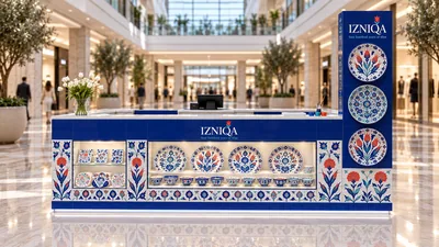 IZNIQA — كشك جزيرة بطاولة (تصور ثلاثي الأبعاد بمساعدة الذكاء الاصطناعي)