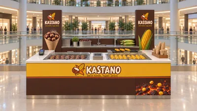 KASTANO — كشك بطاولة أمام شرفة (تصور ثلاثي الأبعاد بمساعدة الذكاء الاصطناعي)