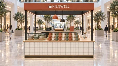 KILNWELL — كشك جزيرة متوّج (تصور ثلاثي الأبعاد بمساعدة الذكاء الاصطناعي)