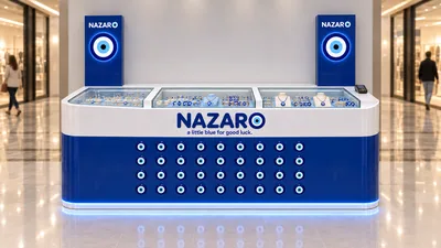 NAZARO — كشك بطاولة أمام جدار (تصور ثلاثي الأبعاد بمساعدة الذكاء الاصطناعي)