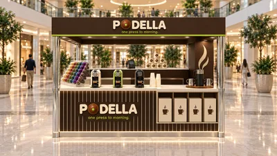 PODELLA — كشك جزيرة متوّج (تصور ثلاثي الأبعاد بمساعدة الذكاء الاصطناعي)