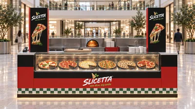 SLICETTA — كشك جزيرة بطاولة (تصور ثلاثي الأبعاد بمساعدة الذكاء الاصطناعي)