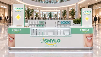 SMYLO — كشك جزيرة بطاولة (تصور ثلاثي الأبعاد بمساعدة الذكاء الاصطناعي)