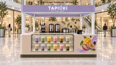 TAPIOKI — كشك جزيرة متوّج (تصور ثلاثي الأبعاد بمساعدة الذكاء الاصطناعي)