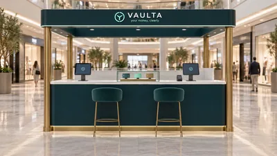 VAULTA — كشك جزيرة متوّج (تصور ثلاثي الأبعاد بمساعدة الذكاء الاصطناعي)